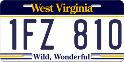 WV license plate 1FZ810