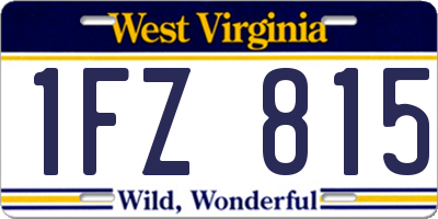 WV license plate 1FZ815