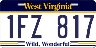 WV license plate 1FZ817
