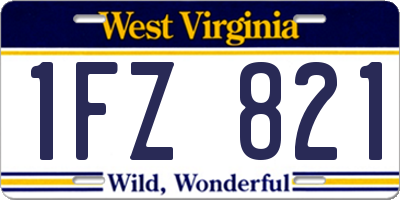 WV license plate 1FZ821