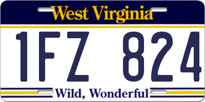 WV license plate 1FZ824