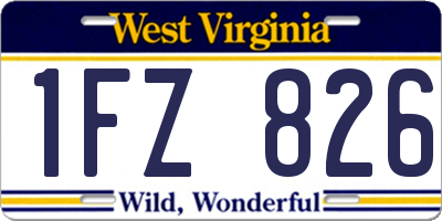 WV license plate 1FZ826