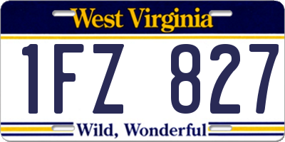 WV license plate 1FZ827