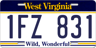 WV license plate 1FZ831