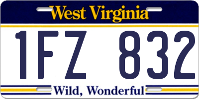 WV license plate 1FZ832