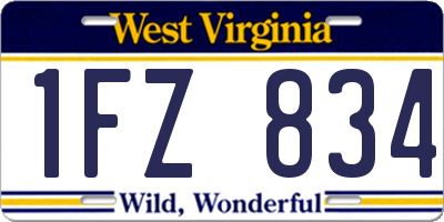 WV license plate 1FZ834