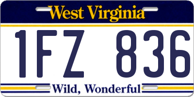 WV license plate 1FZ836