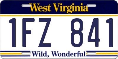 WV license plate 1FZ841