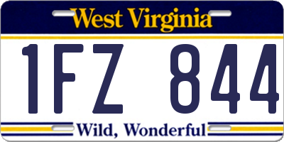 WV license plate 1FZ844