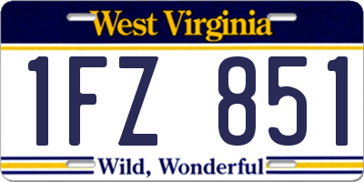 WV license plate 1FZ851