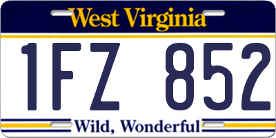 WV license plate 1FZ852
