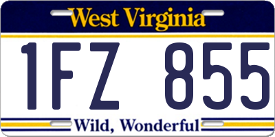 WV license plate 1FZ855