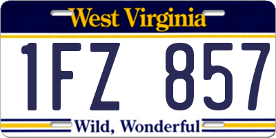 WV license plate 1FZ857
