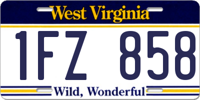 WV license plate 1FZ858