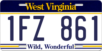 WV license plate 1FZ861