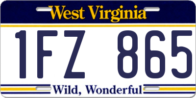 WV license plate 1FZ865