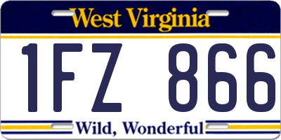 WV license plate 1FZ866