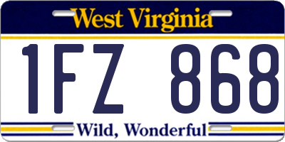 WV license plate 1FZ868