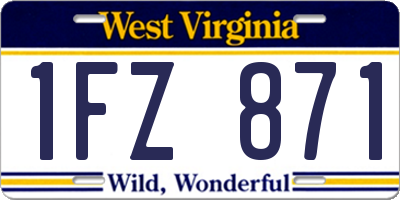 WV license plate 1FZ871