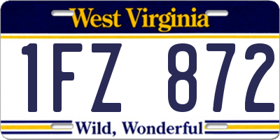 WV license plate 1FZ872