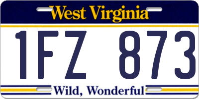 WV license plate 1FZ873
