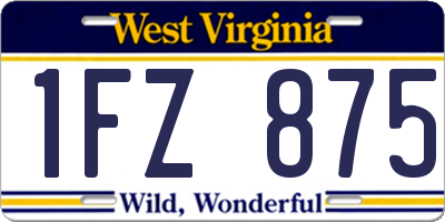 WV license plate 1FZ875