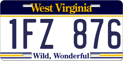 WV license plate 1FZ876