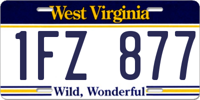 WV license plate 1FZ877