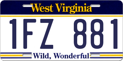 WV license plate 1FZ881
