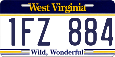WV license plate 1FZ884
