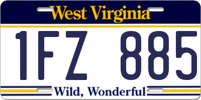 WV license plate 1FZ885