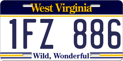 WV license plate 1FZ886