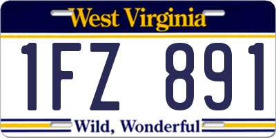 WV license plate 1FZ891