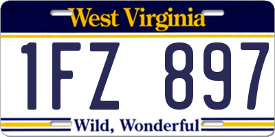WV license plate 1FZ897