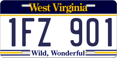 WV license plate 1FZ901