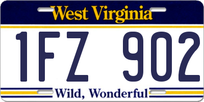 WV license plate 1FZ902
