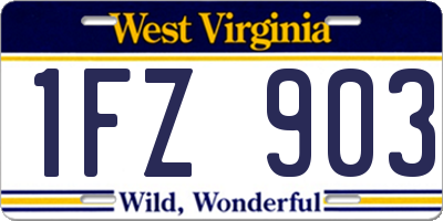 WV license plate 1FZ903
