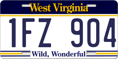 WV license plate 1FZ904