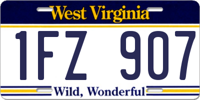 WV license plate 1FZ907