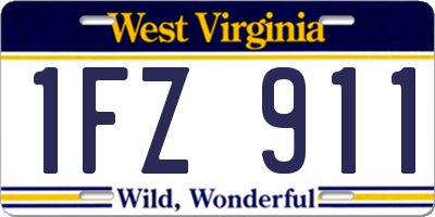 WV license plate 1FZ911