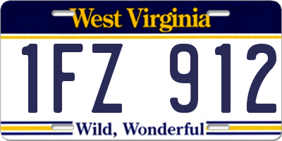 WV license plate 1FZ912