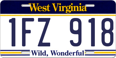 WV license plate 1FZ918