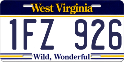 WV license plate 1FZ926