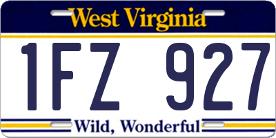 WV license plate 1FZ927