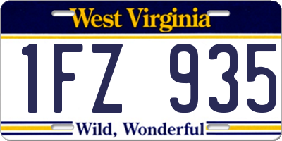 WV license plate 1FZ935