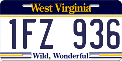 WV license plate 1FZ936