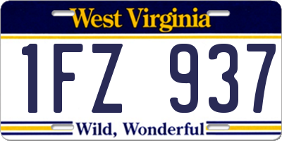 WV license plate 1FZ937