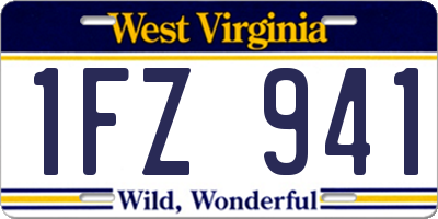 WV license plate 1FZ941