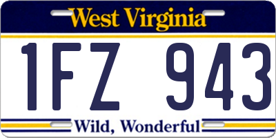 WV license plate 1FZ943