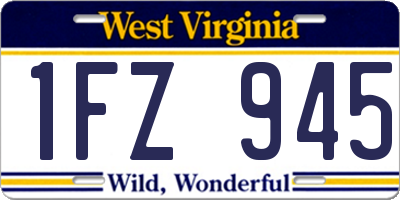 WV license plate 1FZ945